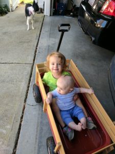 Aria and Ivan in their wagon